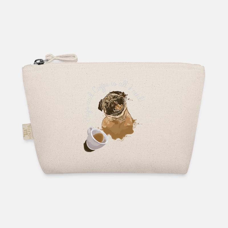 Funny pug dog head dog Organic Pouch