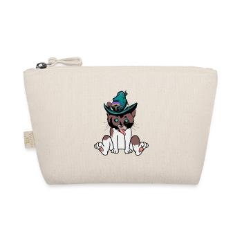 freche Katze Zauberer Magie Fantasy zaubern Kind - Bio-Täschchen - Natur - Vorne