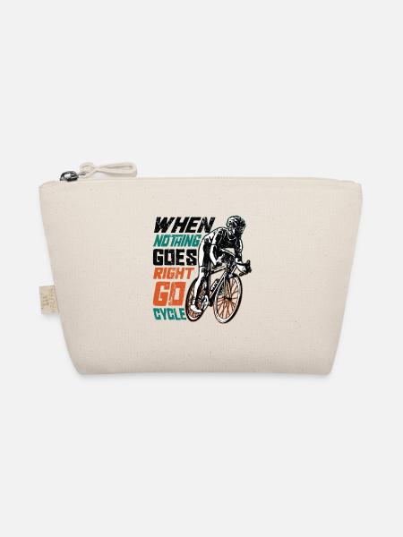 When Nothing Goes Right, Go Cycle, Cycling. - Organic Pouch - nature - Front