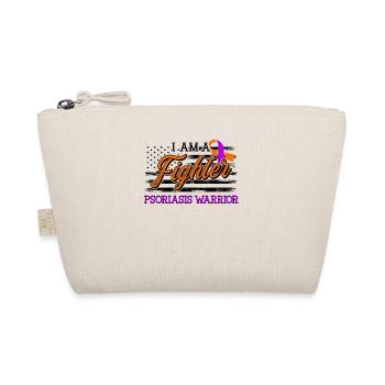 Psoriasis Warrior Fighter Lavender Orange Ribbon - Organic Pouch - nature - Front