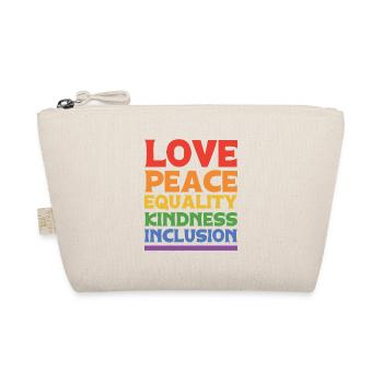 Love Peace Equality Kindess Inclusion Rainbow Lgbt - Bio-Täschchen - Natur - Vorne