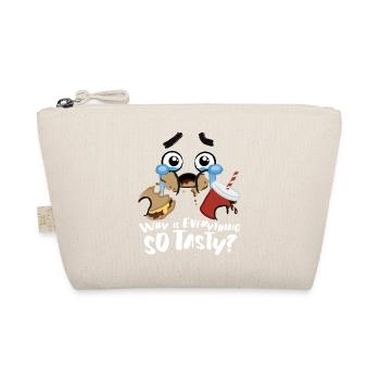 Face & Slogan Design why is everything so tasty - Organic Pouch - nature - Front