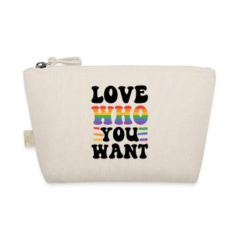 Love Who You Want Lgbtq Diversity Rainbow Pride Ga - Bio-Täschchen - Natur - Vorne