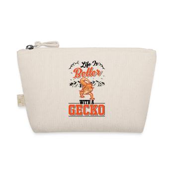 Life is better with a Gecko Leopard gecko - Organic Pouch - nature - Front