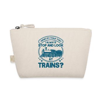 Modellbahn Zug Lokomotiven Geschenk - Bio-Täschchen - Natur - Vorne