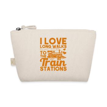 Modellbahn Zug Lokomotiven Geschenk - Bio-Täschchen - Natur - Vorne