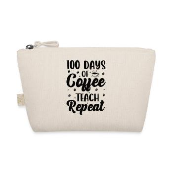 Teacher Coffee Lessons 100 Days Educator Class - Organic Pouch - nature - Front