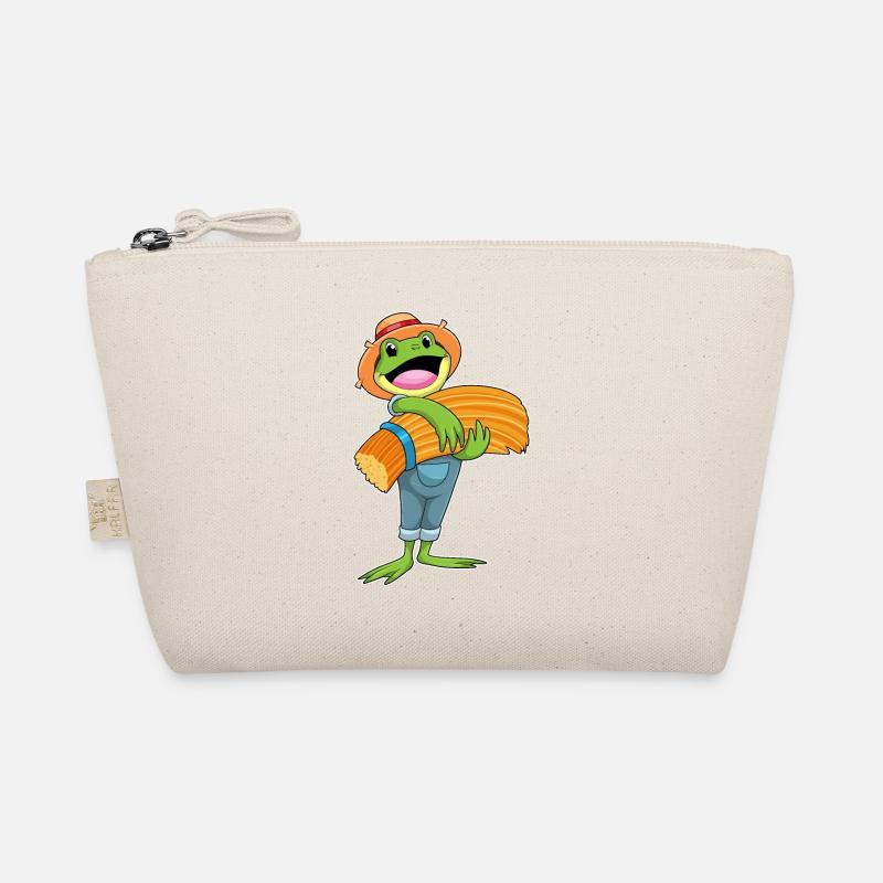 Frog as a farmer with straw Organic Pouch