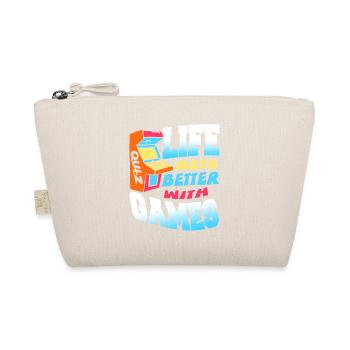 Life Gets Better With Games Retro Quiz Gamer - Organic Pouch - nature - Front
