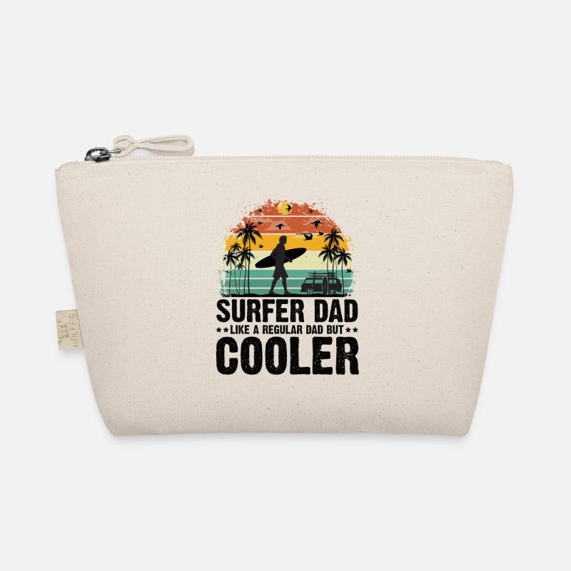 surfing Dad Surfer Father Surfboard Surfing Organic Pouch