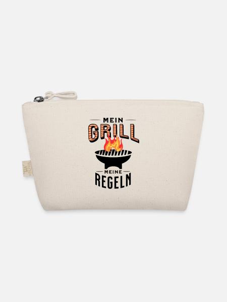 Mein Grill Meine Regeln Spruch Shirt BBQ Grill - Bio-Täschchen - Natur