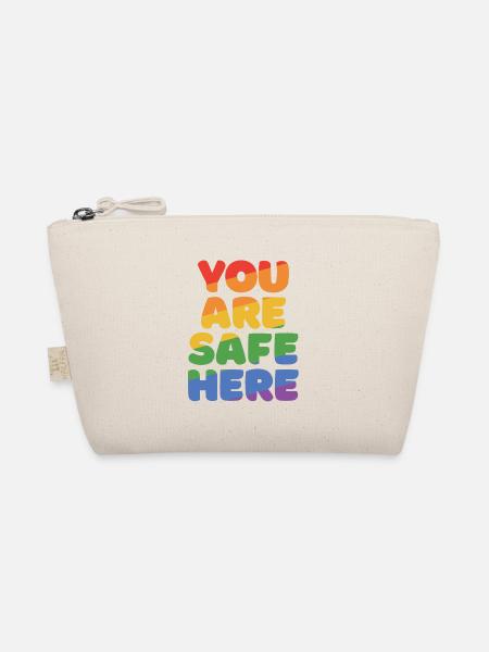 You Are Safe With Me Rainbow Pride Lgbtq Gay Trans - Bio-Täschchen - Natur