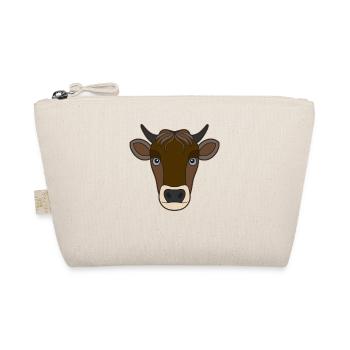 Farmer Beef Animal Head Motif Print with Bull - Organic Pouch - nature - Front