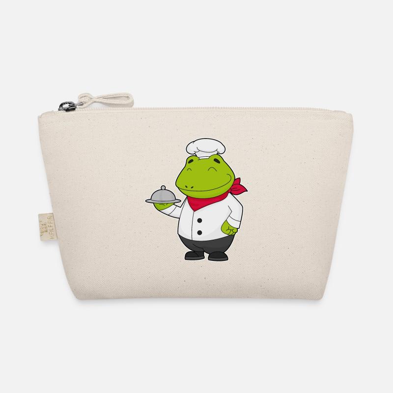 Frosch als Koch mit Servierteller Bio-Täschchen
