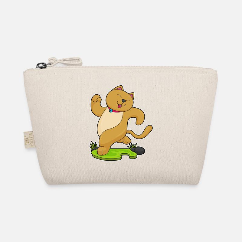 Cat with collar while jogging Organic Pouch