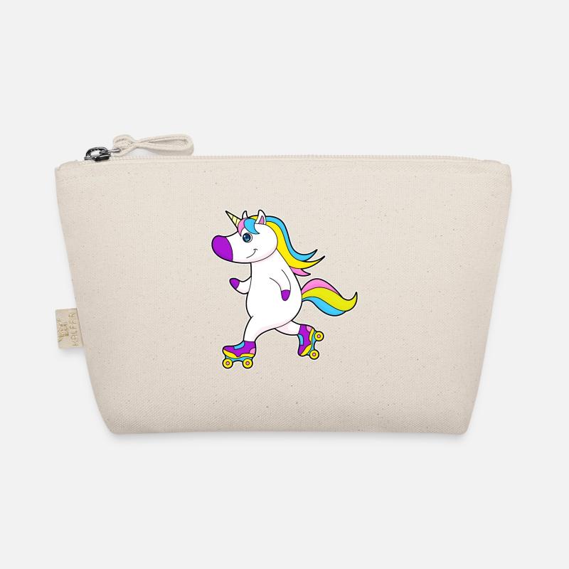 Einhorn beim Inline skating mit Rollschuhe Bio-Täschchen