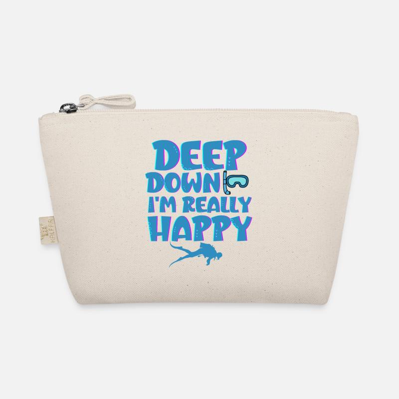 DEEP Down Ich bin wirklich glücklich - Bio-Täschchen - Natur