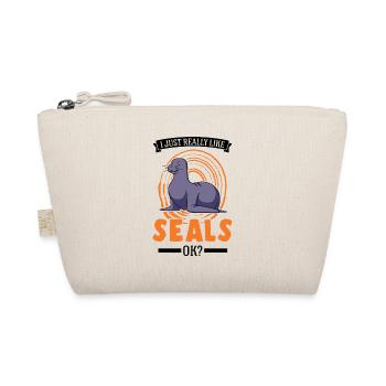I just really like Seal Seehund Robben - Bio-Täschchen - Natur - Vorne