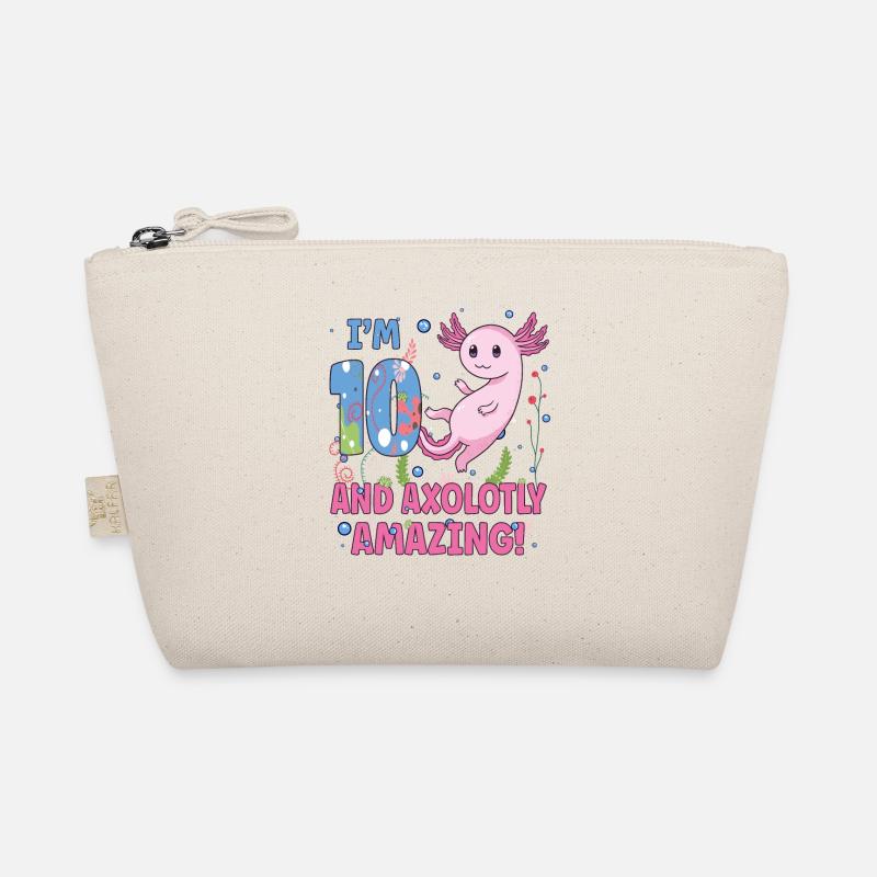 I'm 10 süßes Axolotl 10. Geburtstags Geschenk - Bio-Täschchen - Natur