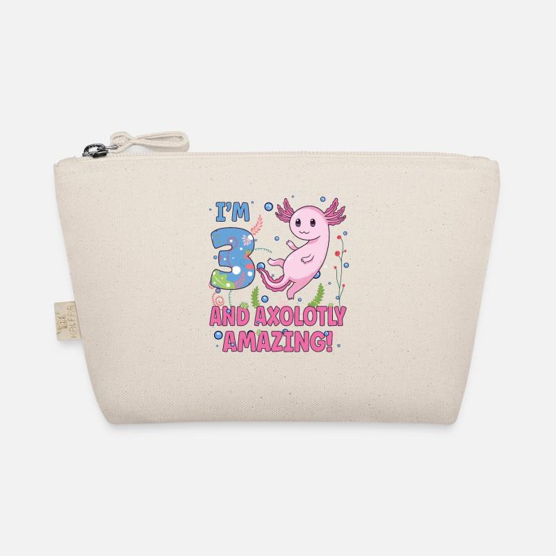 I'm 3 sweet axolotl 3rd birthday gift Organic Pouch