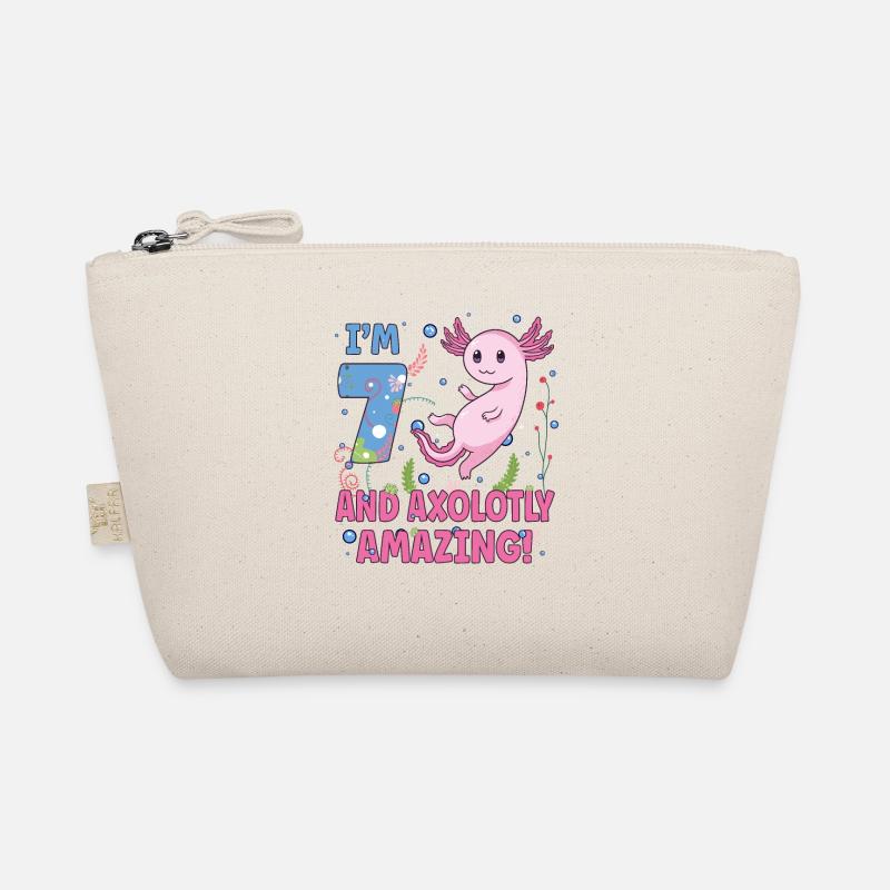 Süßes Axolotl 7. Geburtstags Geschenk Bio-Täschchen