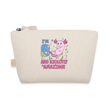 I'm 8 Sweet Axolotl 8th Birthday Gift - Organic Pouch - nature - Front