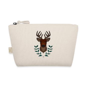 Red deer antlers with deer antlers - Organic Pouch - nature - Front