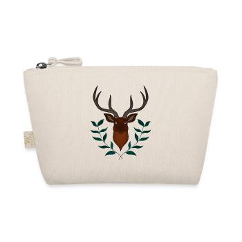 Red deer antlers with deer antlers - Organic Pouch - nature - Front