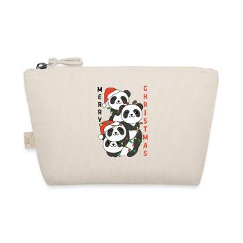 Panda Christmas Tree Christmas Animals Pandas - Organic Pouch - nature - Front