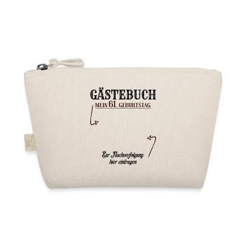 61 Jahre Gästebuch 61. Geburtstag Nachverfolgung - Bio-Täschchen - Natur - Vorne