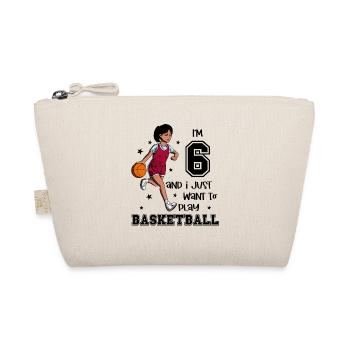 Mädchen spielt Basketball - Ich bin 6 - Bio-Täschchen - Natur - Vorne