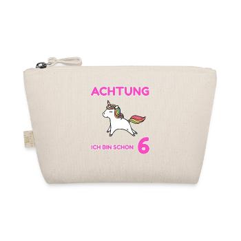 Achtung ich bin schon 6 - Bio-Täschchen - Natur - Vorne