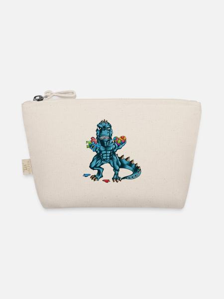 Autism Awareness Raising Dino T Rex Puzzle - Organic Pouch - nature - Front