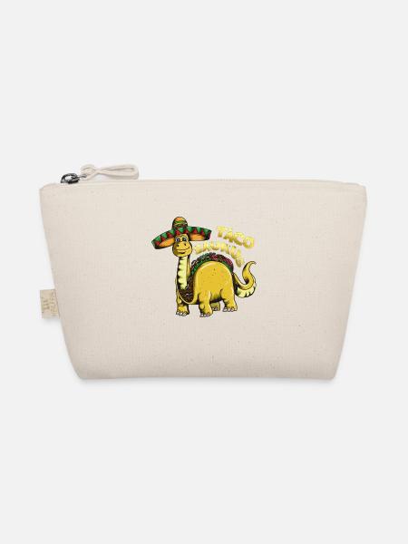 Brachiosaurus Dinosaur Tacosaurus Cinco de Mayo - Organic Pouch - nature - Front