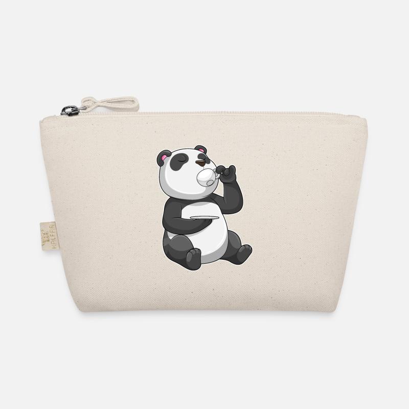 Panda mit Tasse Tee Bio-Täschchen