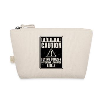 Caution Farmer Flying Tools And Offensive Language - Bio-Täschchen - Natur - Vorne