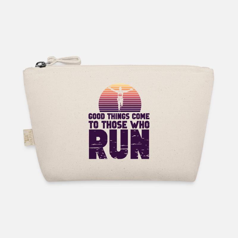 Running Runner Half Marathon Retro - Bio-Täschchen - Natur