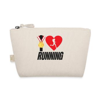 Running Runner Half Marathon Heart - Organic Pouch - nature - Front