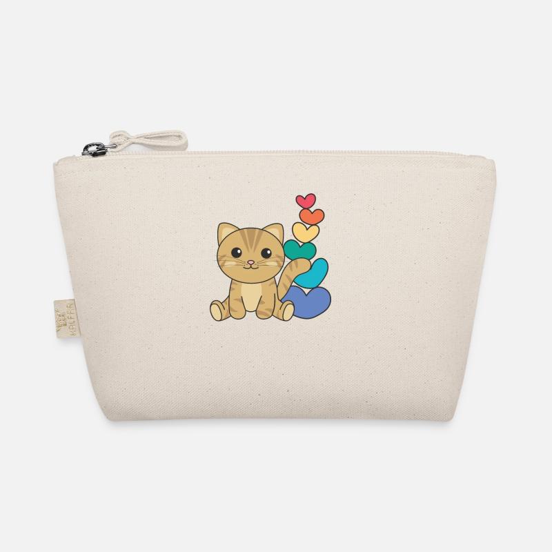 Rainbow Hearts Pride LGBTQ animaux mignons chat Trousse biologique