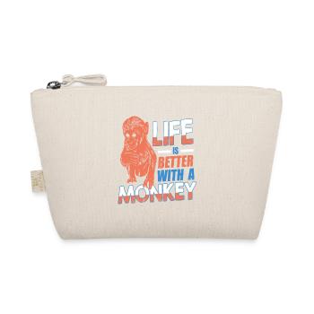 Life Is Better With A Monkey Retro Awesome - Organic Pouch - nature - Front