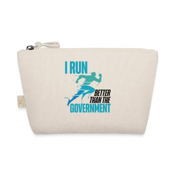 Running Runner Half Marathon I Run - Organic Pouch - nature - Front