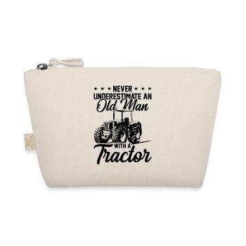 Never Underestimate An Old Man With A Tractor Agri - Bio-Täschchen - Natur - Vorne