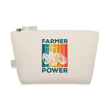 Farmer Power Graphic Cow Farmer Agriculture Tracto - Bio-Täschchen - Natur - Vorne