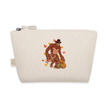 Pilgrim Bigfoot Turkey Thanksgiving Sasquatch - Organic Pouch - nature - Front