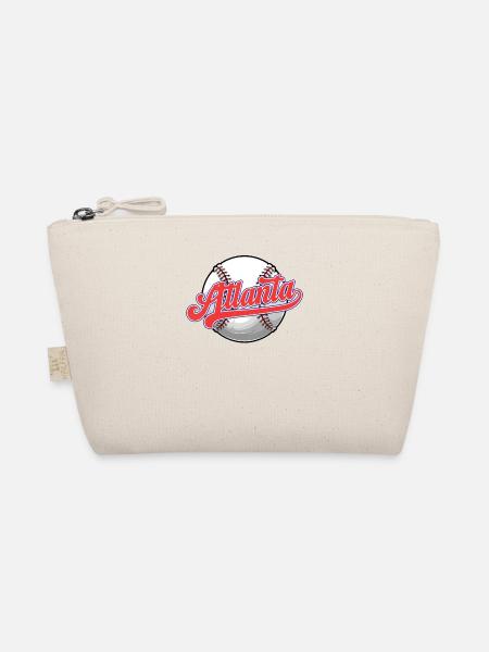 Vintage Atlanta City Baseball Liebhaber Distressed Wortspiel - Bio-Täschchen - Natur - Vorne