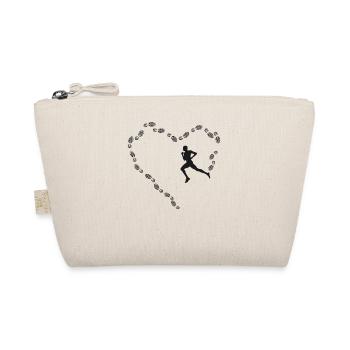 Running Runner Half Marathon Heart - Organic Pouch - nature - Front