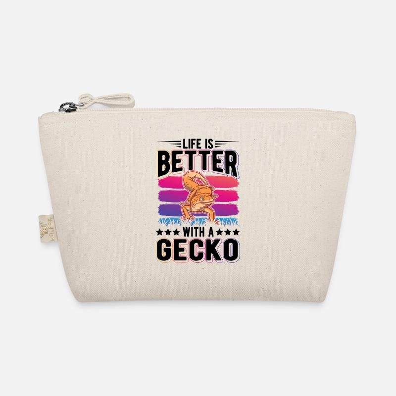 Life is better with a Gecko Leopardgecko Bio-Täschchen