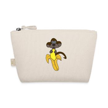 Funny design with a monkey and a banana - Organic Pouch - nature - Front