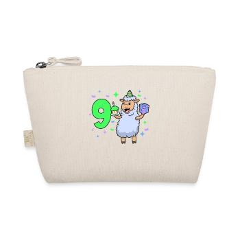 With sheep - girl's birthday 9 years - Organic Pouch - nature - Front