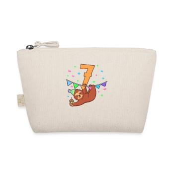 With sloth - children's birthday 7 years - Organic Pouch - nature - Front